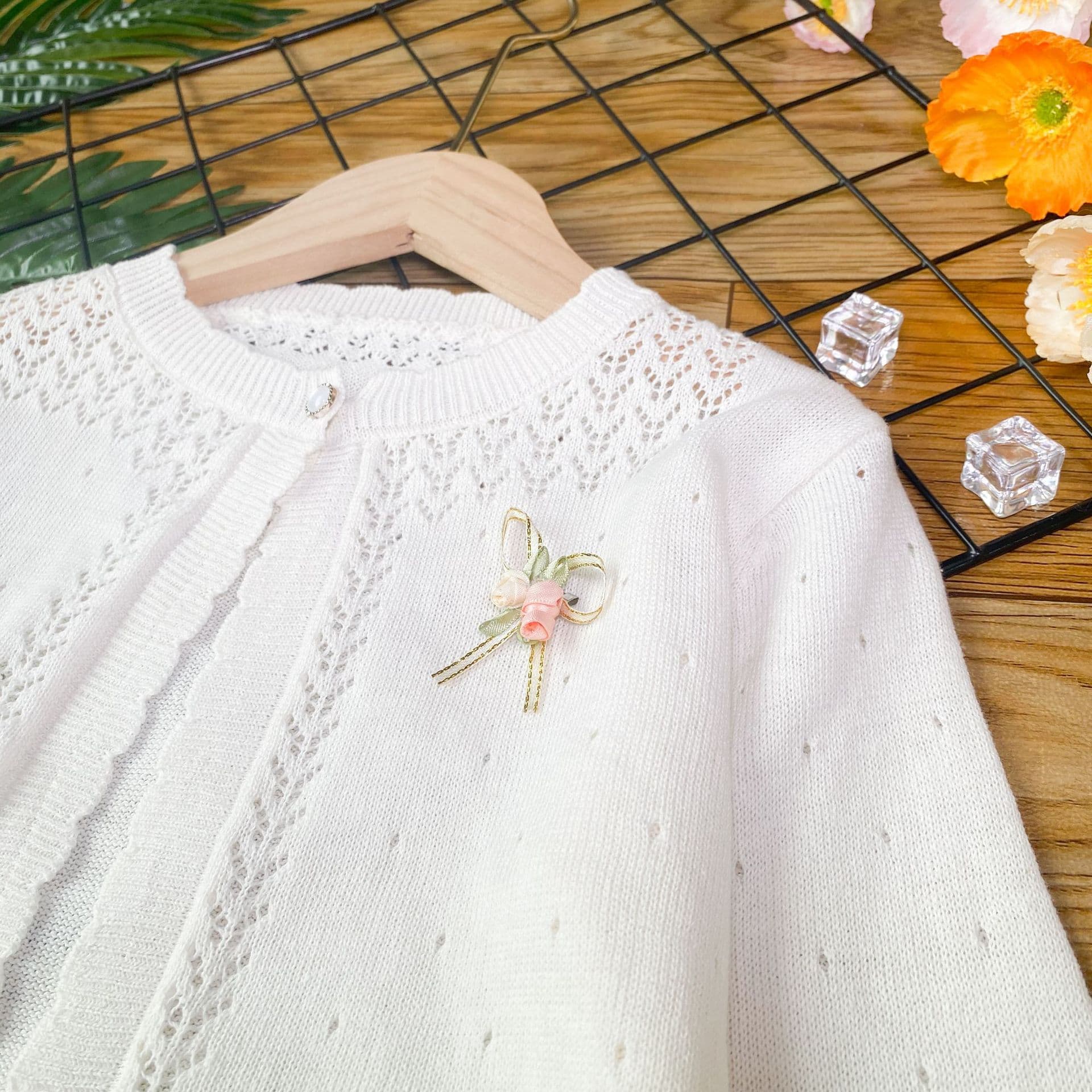Thin cotton cardigan, children's vest, cloak, jacket for early age, sun protection 5