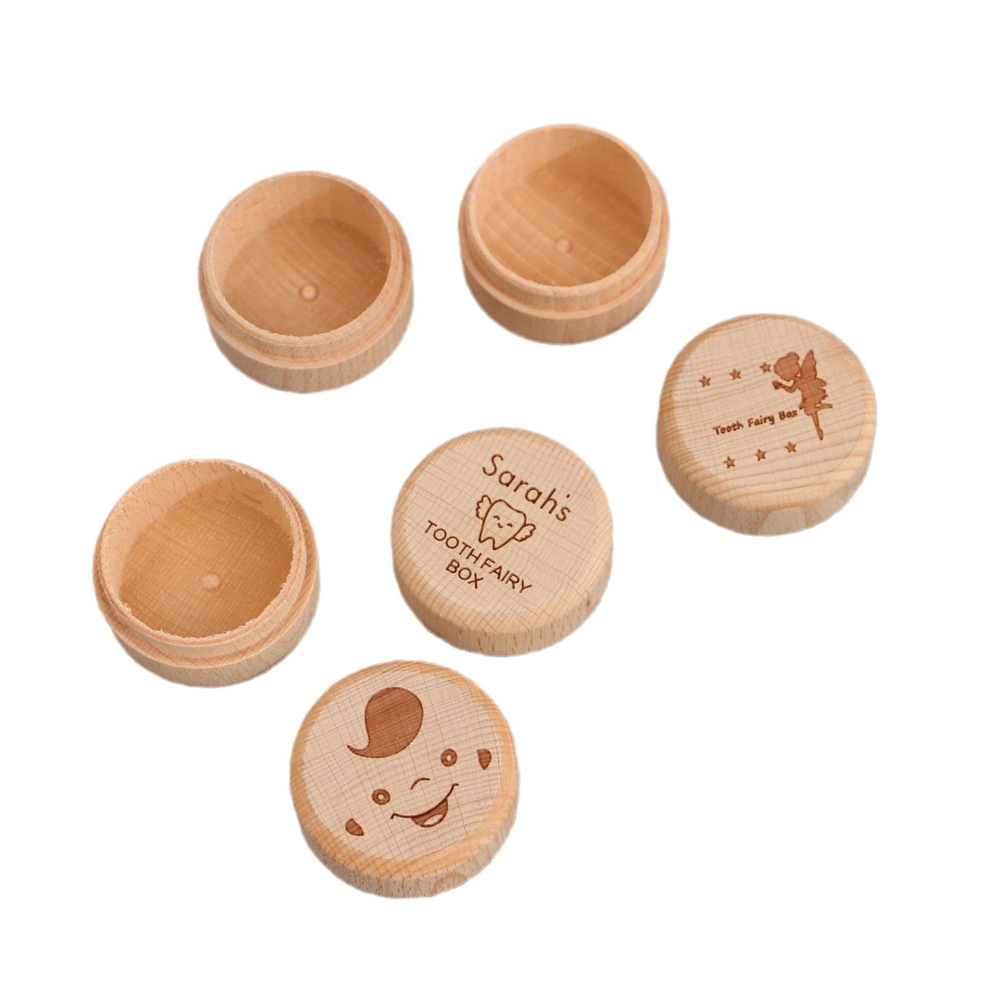 Wooden children's deciduous box male girl hair box baby fetal hair tooth collection commemorative storage box animal hair 5