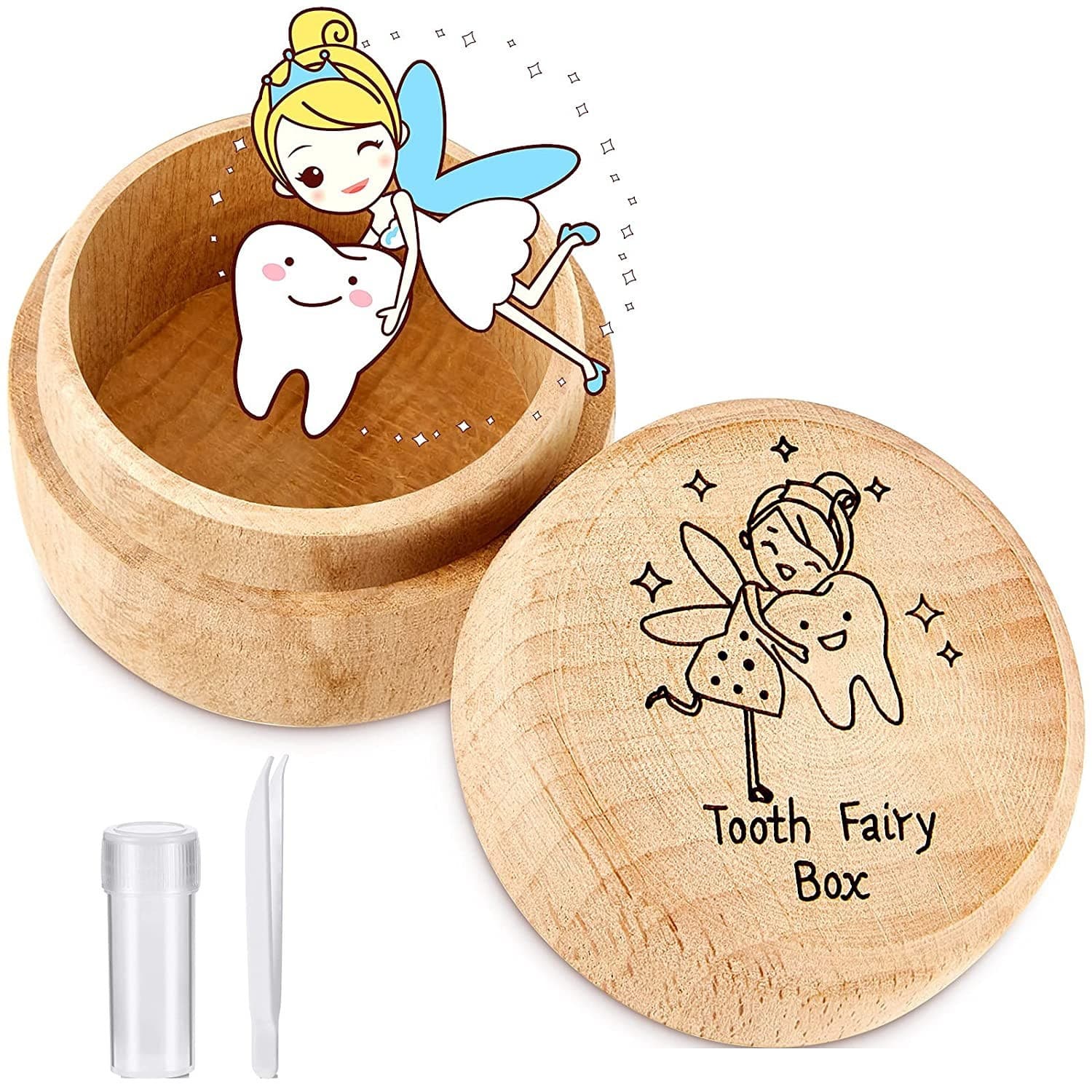 Wooden children's deciduous box male girl hair box baby fetal hair tooth collection commemorative storage box animal hair 1