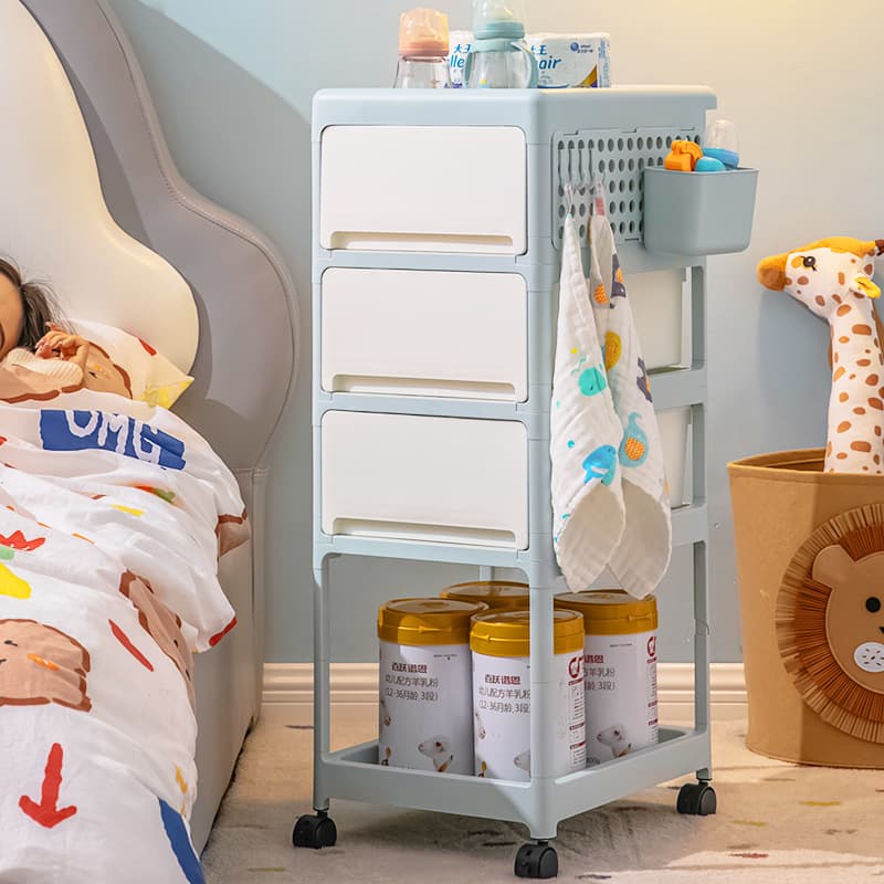 Children's trolley for new born for boxes, milk powder for bed for bedroom, storage system 4