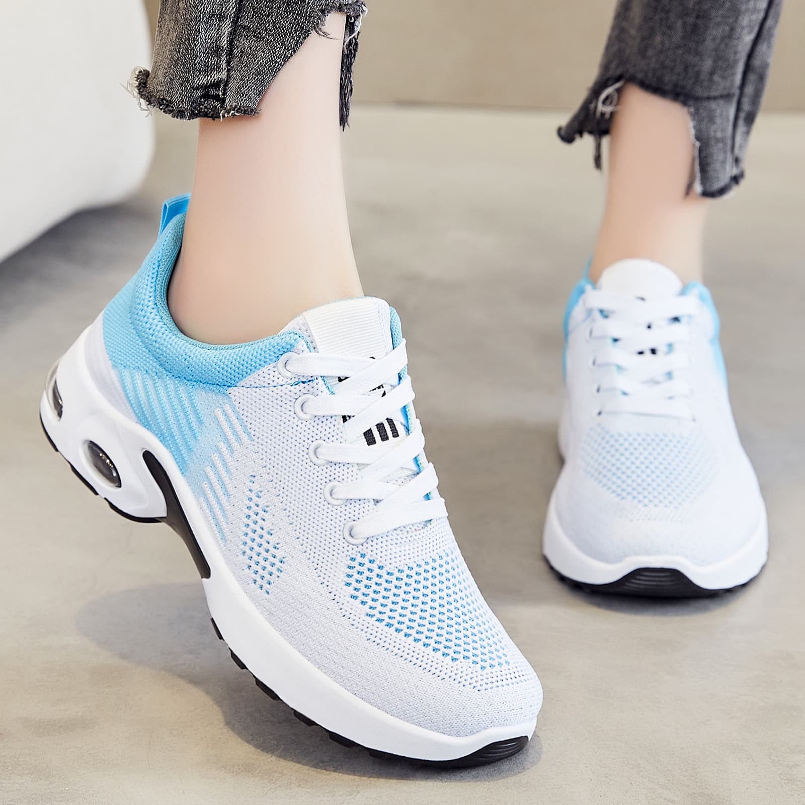 Sports shoes for women spring new mesh fly woven breathable women's shoes popular fashion casual shoes women's cross-border running shoes 4