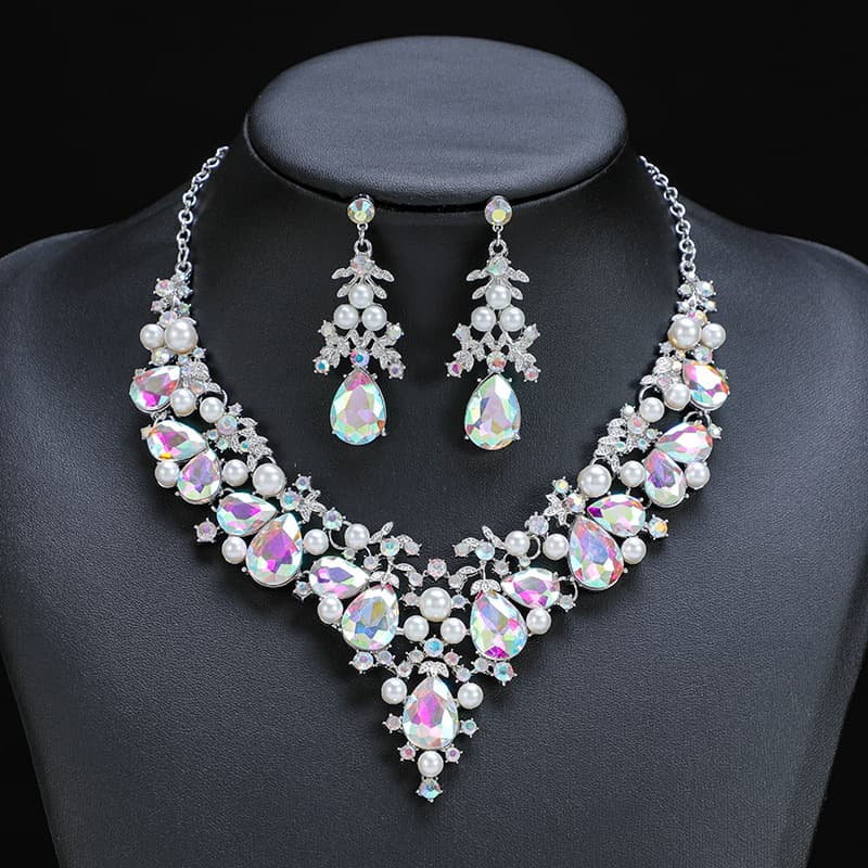 Necklace, chain, metal set, elegant dress for bride, 2022 collection, European style, direct factory sales 1