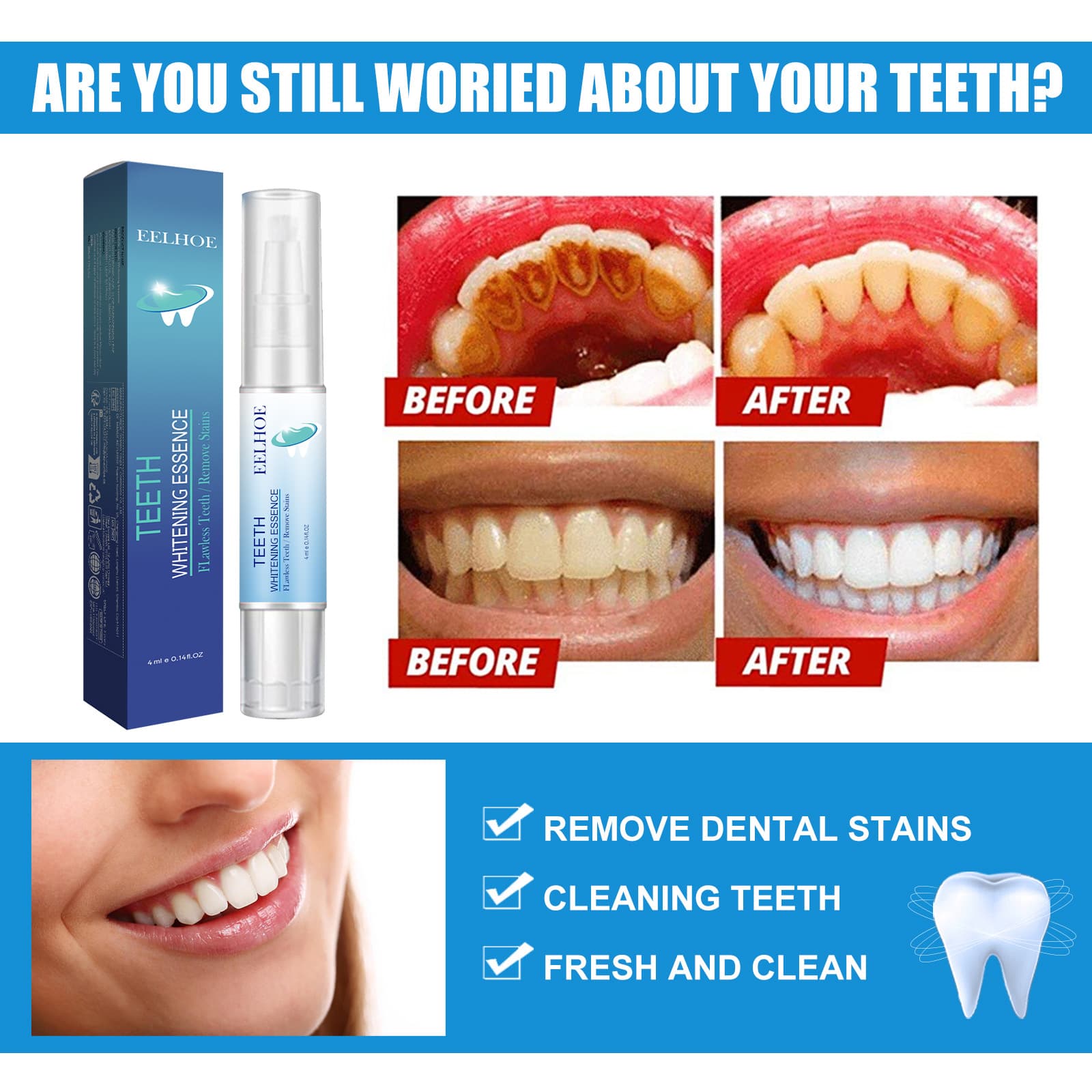EELHOE Toothbrush, oral care, removal of dental plaque, teeth whitening 3