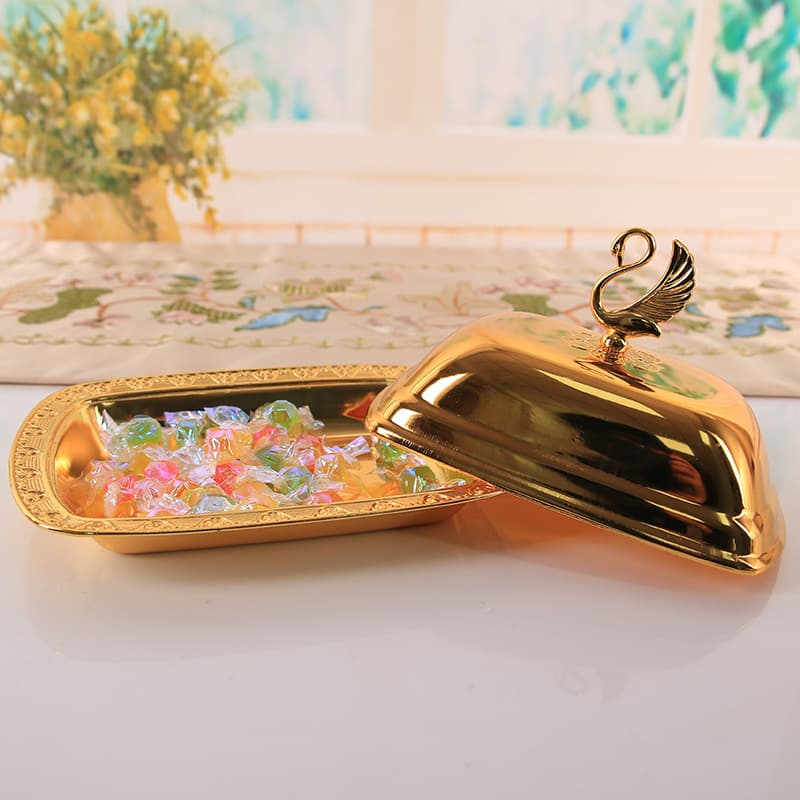 European -style high -end cover fruit plate metal product hotel home KTV snack snack disk snack disk decoration table 2