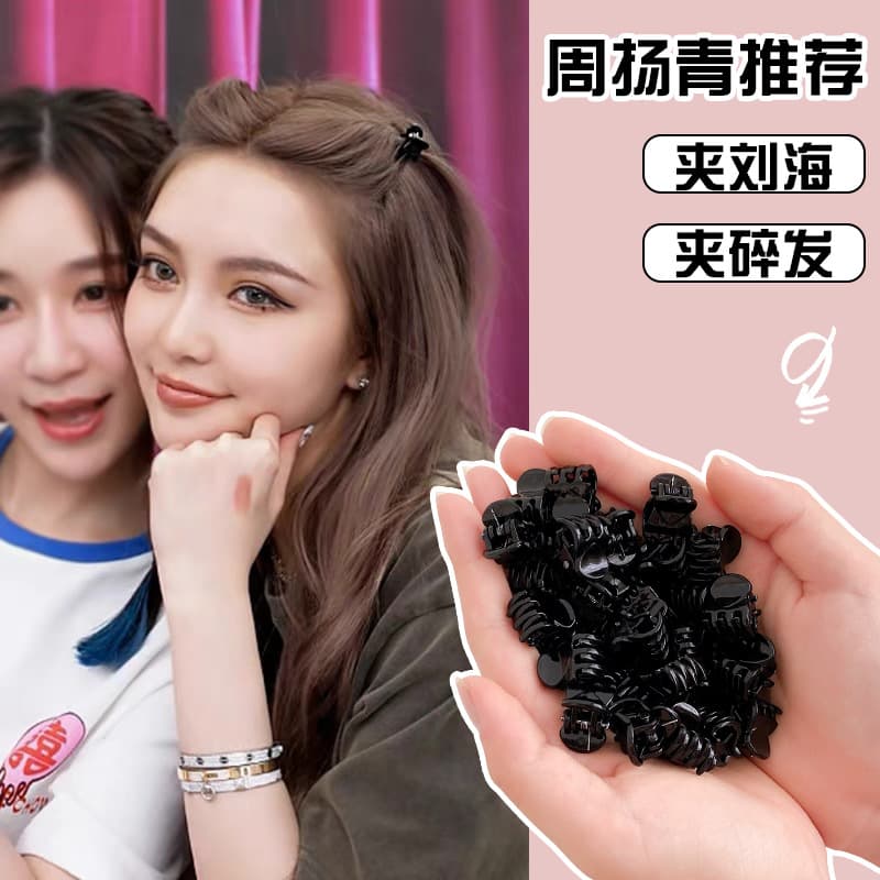 Small crab pin, hair accessory, hairgrip, bangs, black hairpins