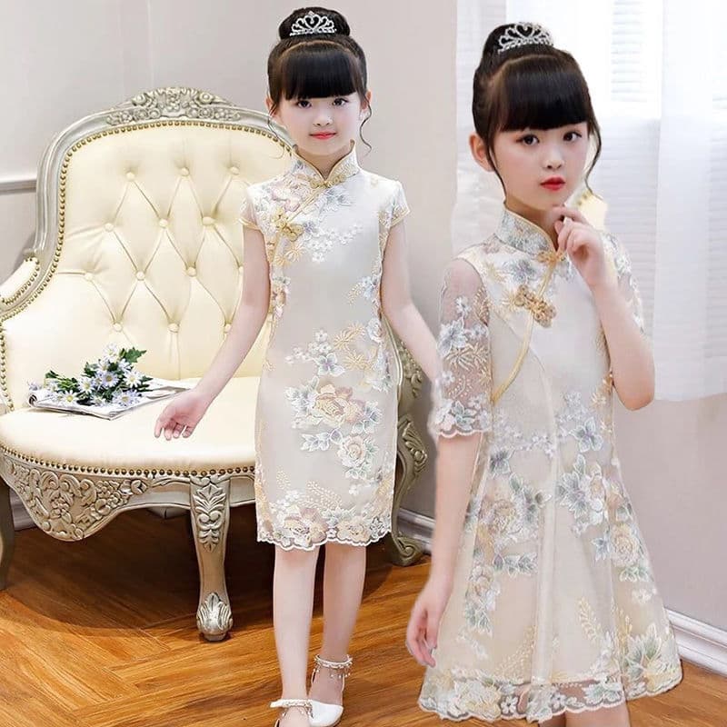 Summer cheongsam, children's dress, suit, Chinese style, for teenagers 1