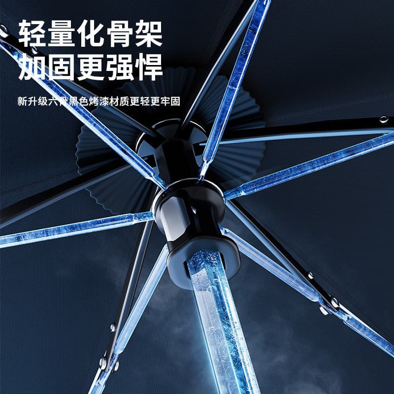 Small capsule, handheld umbrella solar-powered, sun protection, UF-protection 4