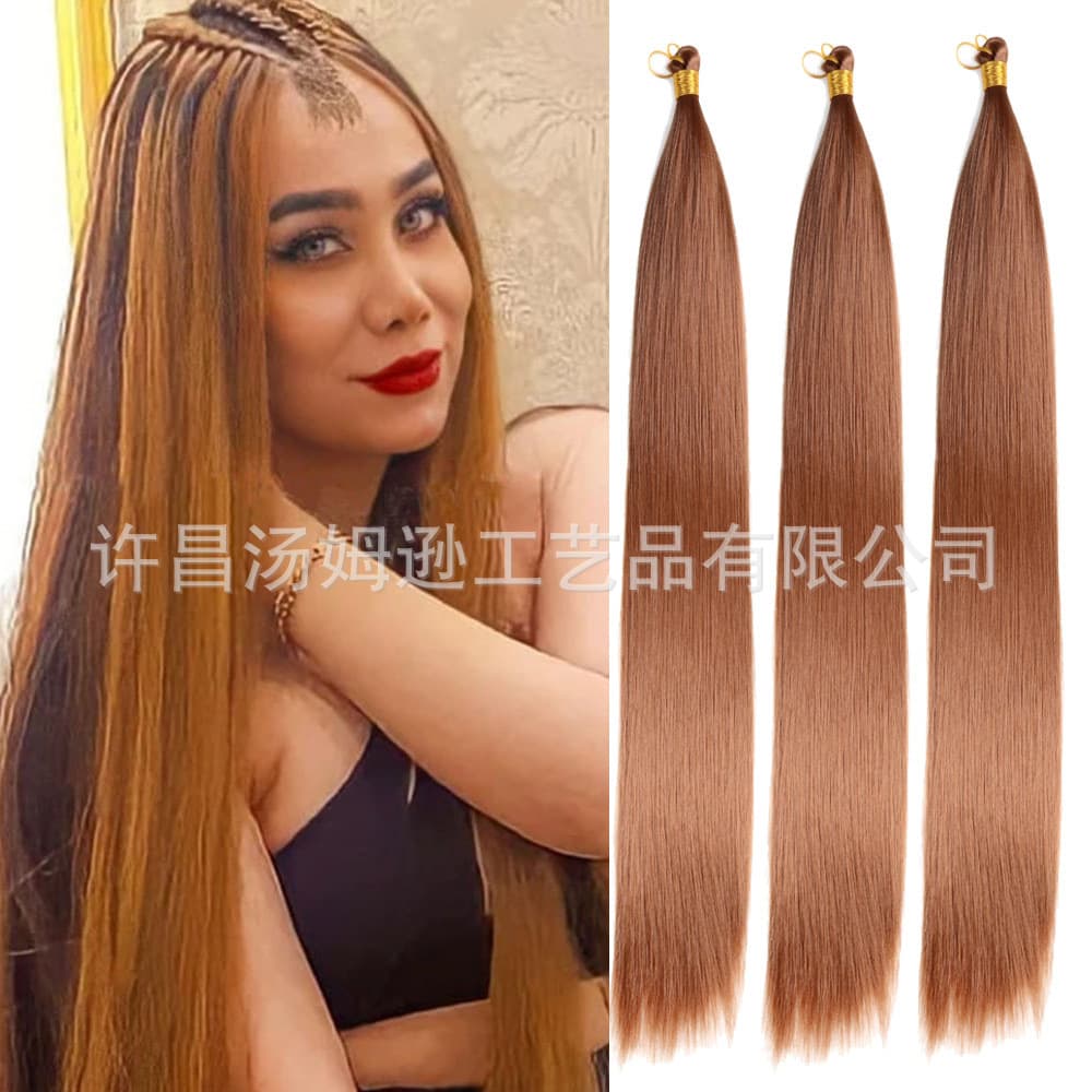 African straight hair holder straight bulk hair high -temperature syllable fibrous wig hair stitch hair handle 2