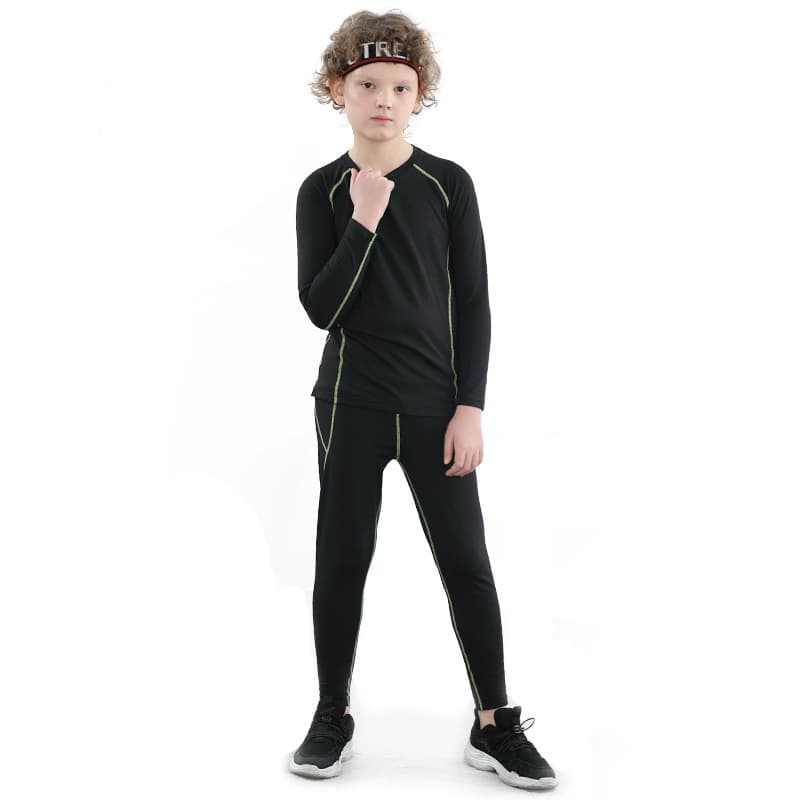 Summer children's quick dry leggings for gym, basketball flower boy costume for training, football sports suit, tight, for running 5