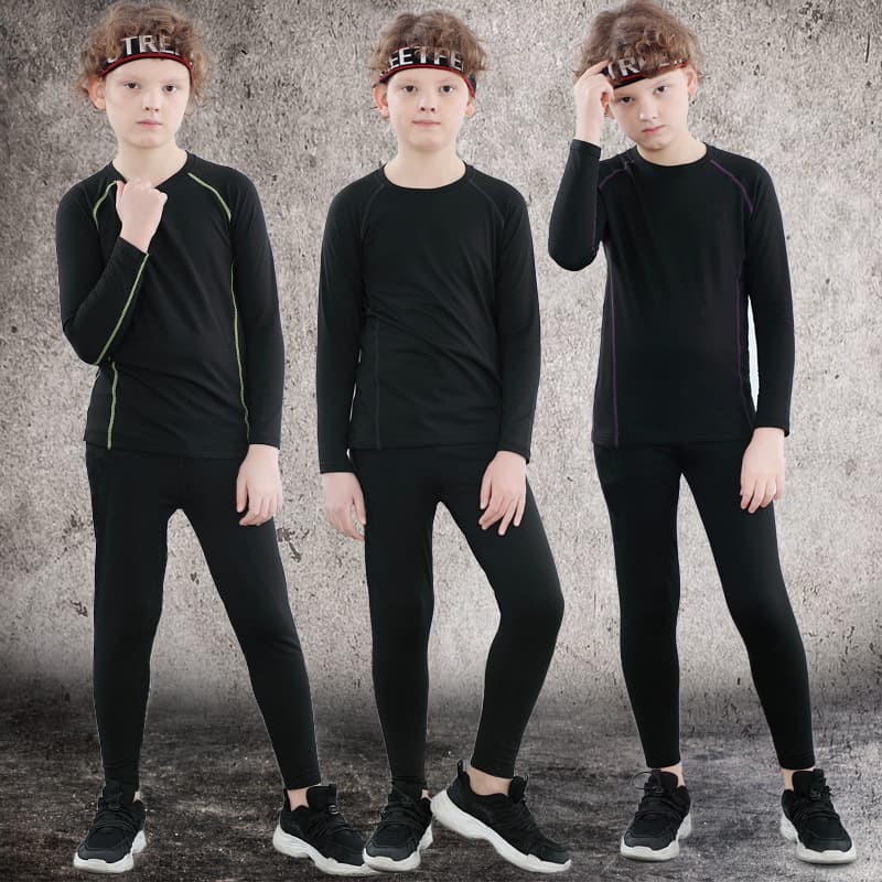 Summer children's quick dry leggings for gym, basketball flower boy costume for training, football sports suit, tight, for running 1