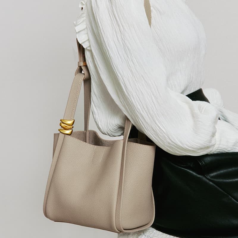 Shoulder bag, soft basket, leather one-shoulder bag, genuine leather 2