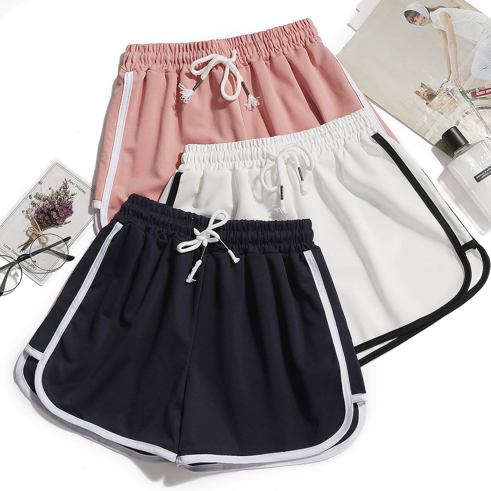 Sports shorts, quick dry trousers for leisure for yoga, mid rise, oversize, loose fit 2