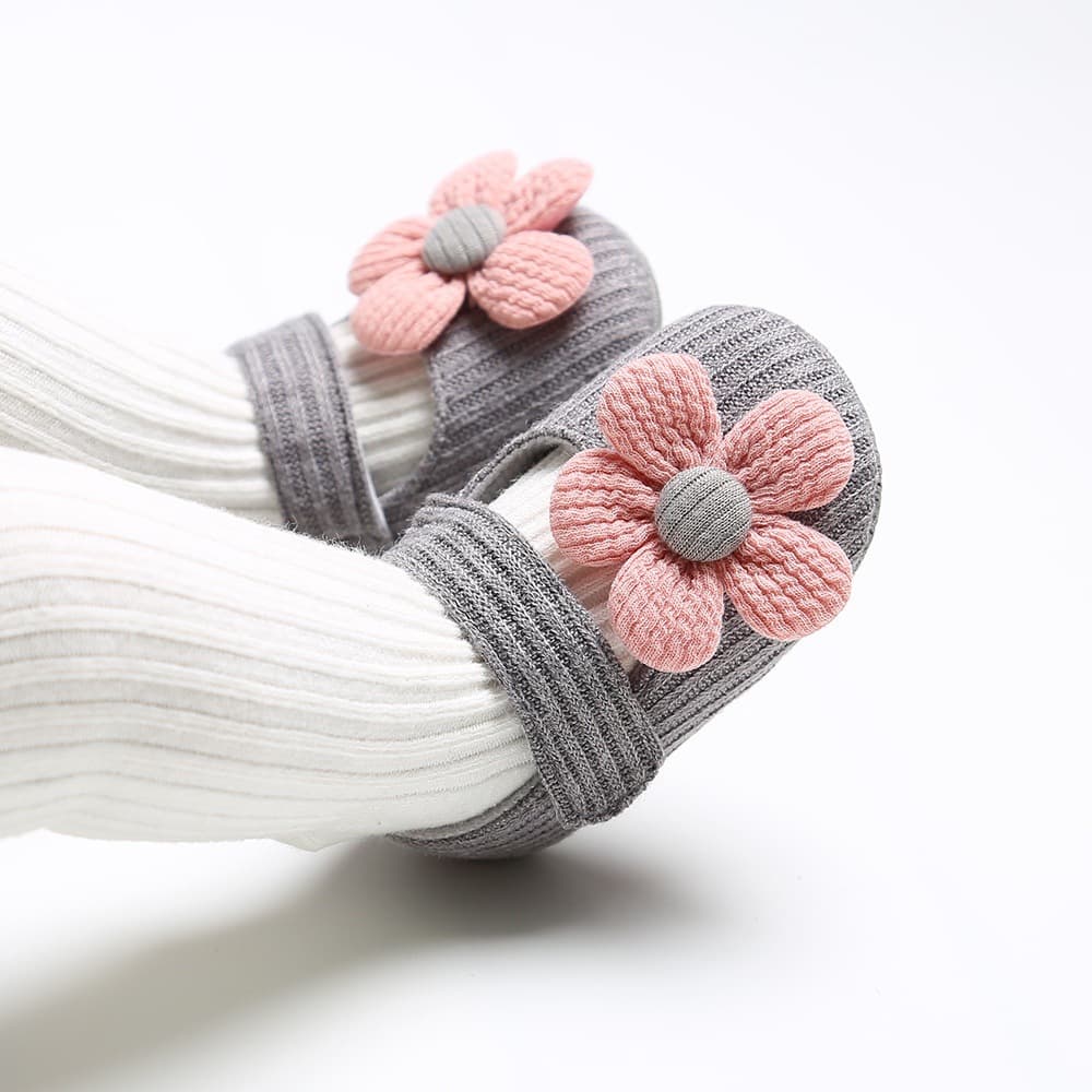 Children's cute espadrilles for early age girl's, soft sole, flowered 4