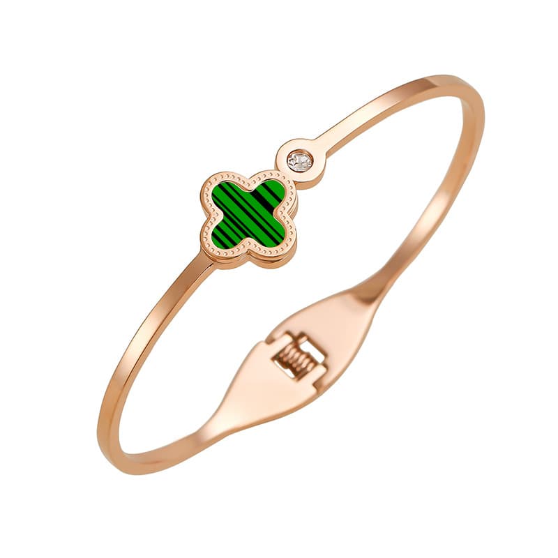 (Cross-border trading), fashionable sophisticated waterproof women's bracelet stainless steel, four-leaf clover 3