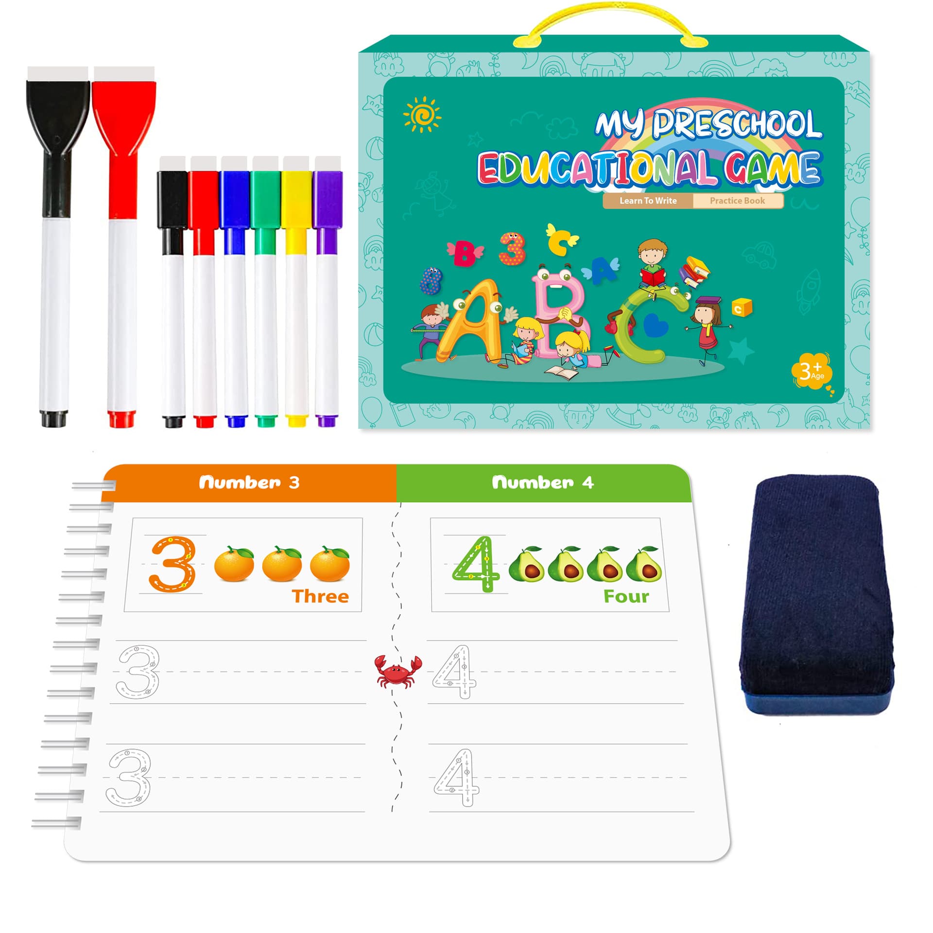 (Cross-border trading), children's practice Montessori, toy, digital training book, copybook, early education 2