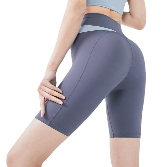 Sports bra for gym, shockproof vest, leggings, yoga clothing, set, for running, with short sleeve 5