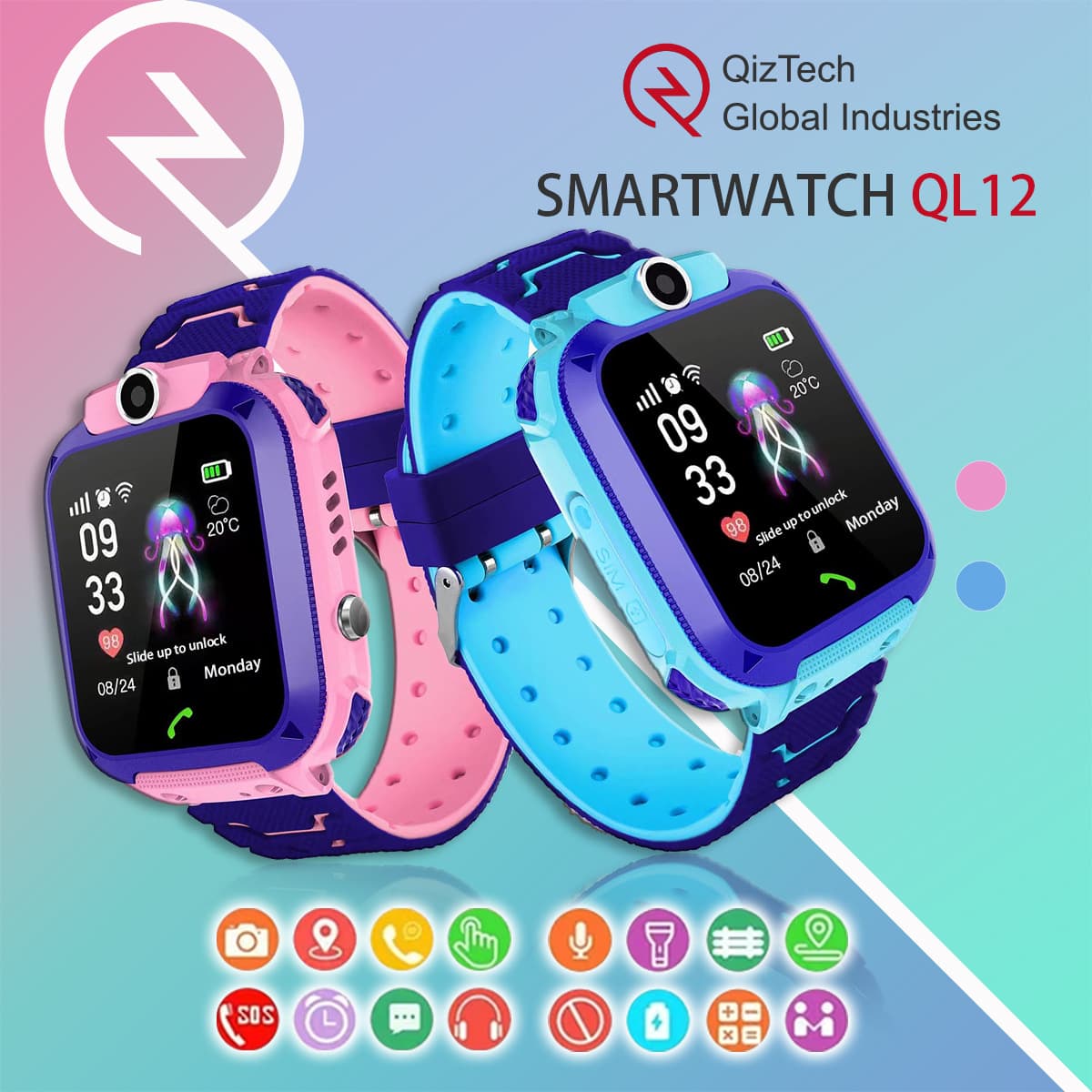 (Cross-border trading), smart waterproof electric children's watch, with synchronisation with phone