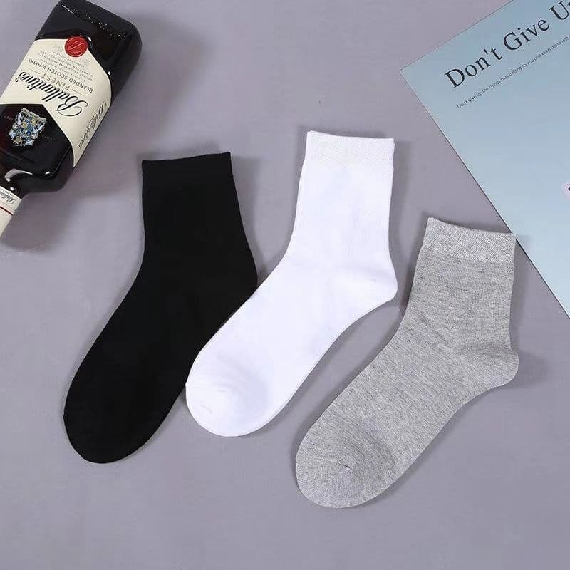 Men's mid-calf cotton socks, black and white gray socks, spring and summer supply wholesale, men's socks, women's socks, Zhuji socks industry wholesale 1