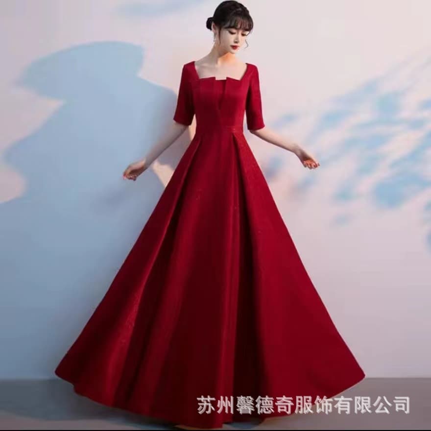 Spot new 520 red song competition chorus costumes female long skirt student conductor dress choir version A body suit 3