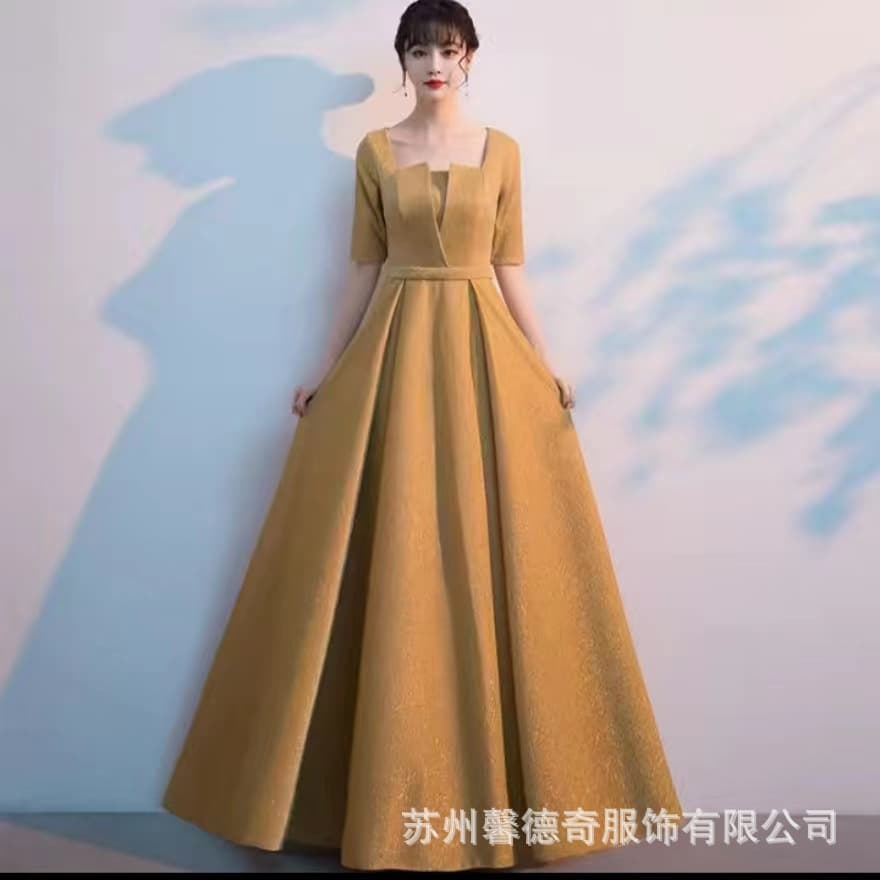 Spot new 520 red song competition chorus costumes female long skirt student conductor dress choir version A body suit 4
