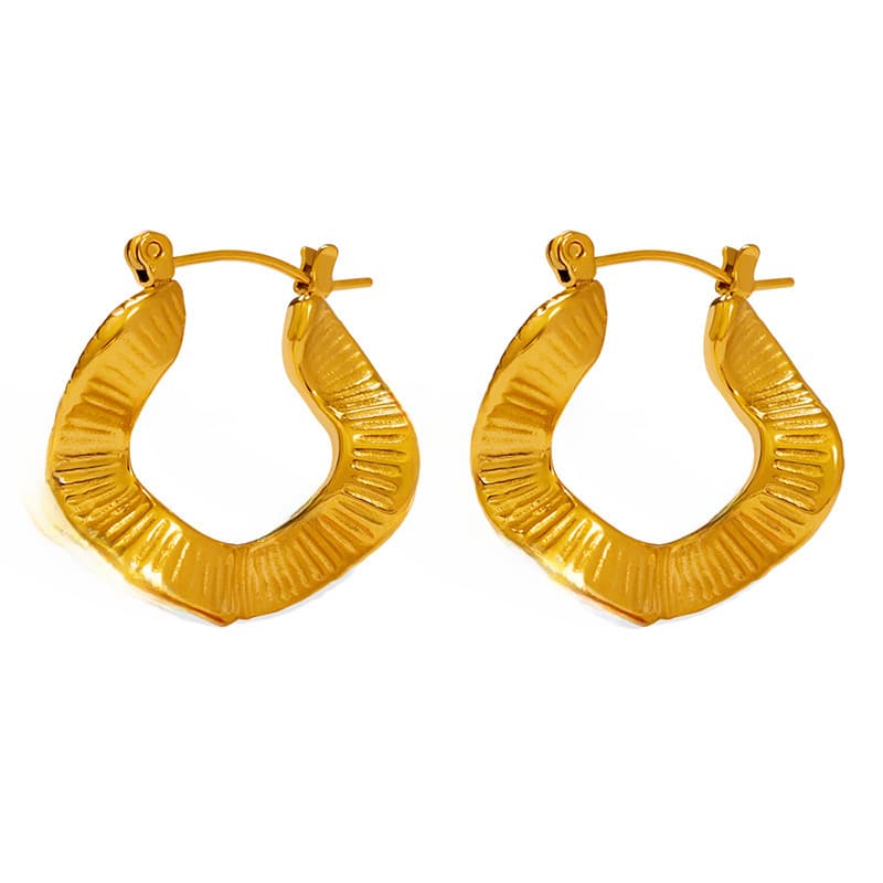 (Cross-border trading), wavy earrings stainless steel, 18 carat 5