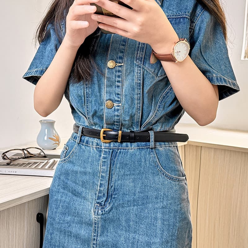 Leather fashionable universal belt, accessory, cowhide, genuine leather, Korean style, high-quality style 2