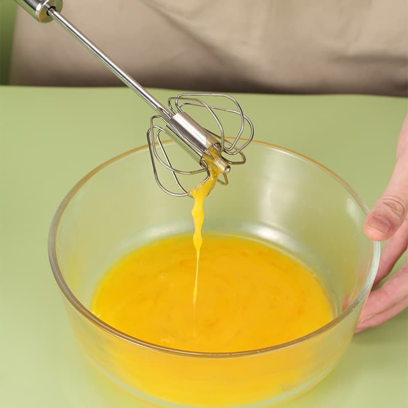Semi-automatic stainless steel egg beater egg mixer manual press rotary egg beater kitchen baking tool 2