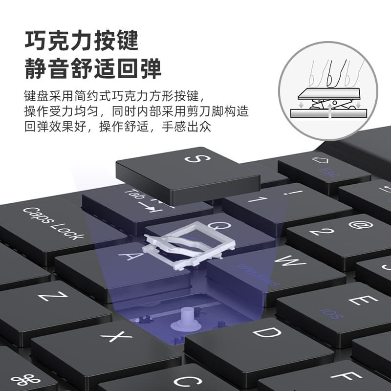 Huawei, wireless ultra thin mute compatible keyboard, tablet mobile phone for office, set, bluetooth, custom-made 2