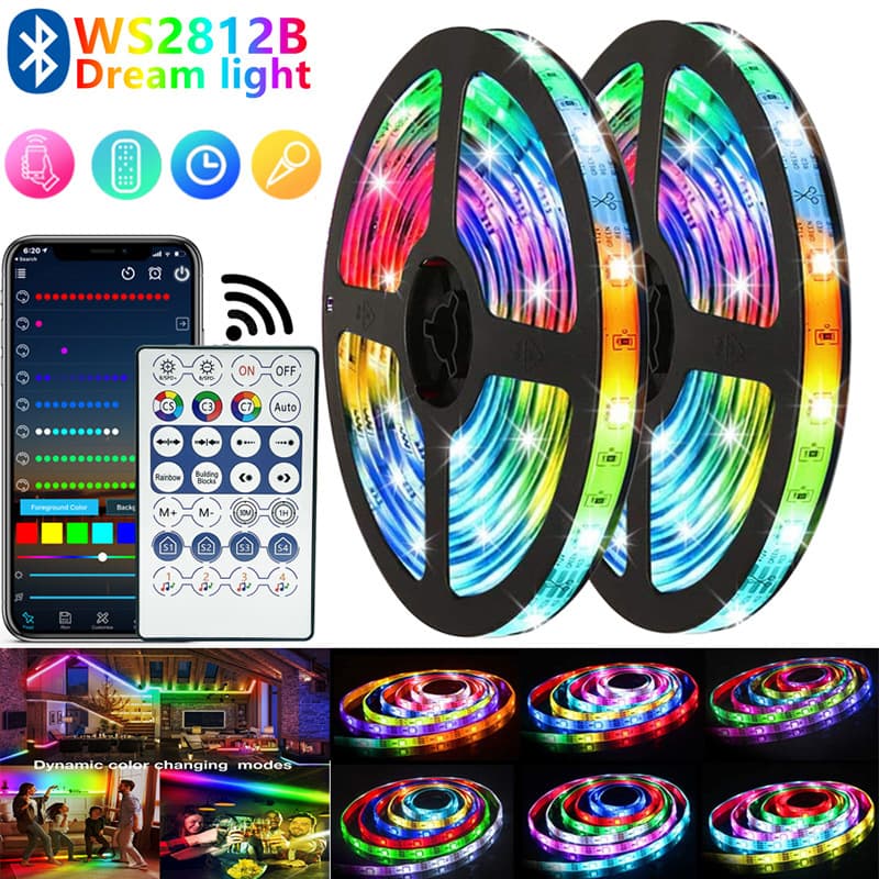 5V colorful USB light strip RGB flashing color changing ws2812b Bluetooth running light with marquee desktop atmosphere l 1
