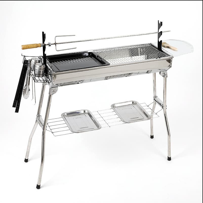 BBQ home charcoal barbecue rack convenience type folding outdoor camp large stainless steel barbecue stove outdoor barbecue 1
