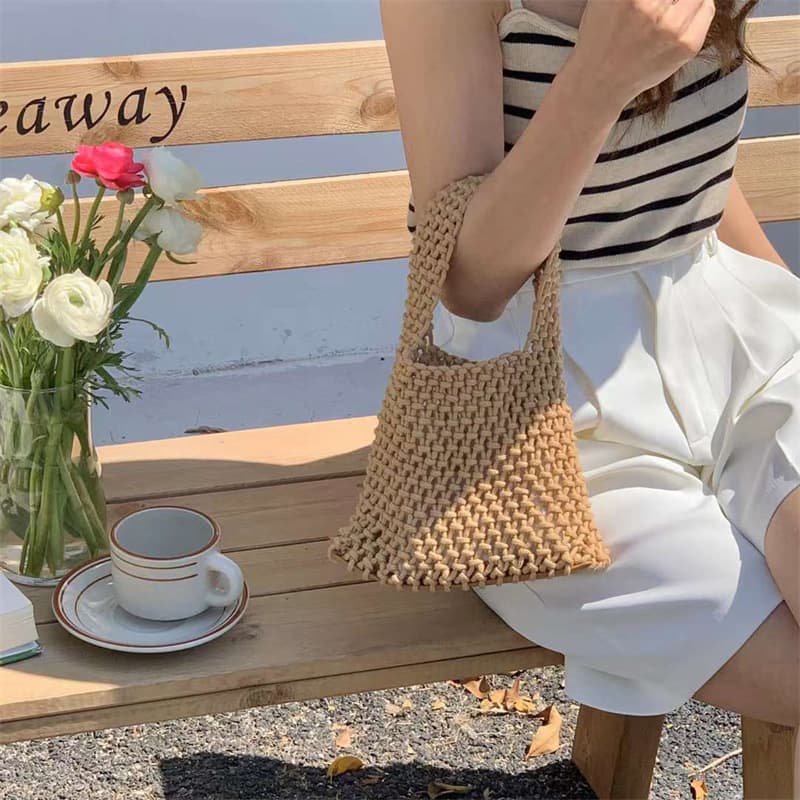 Woven small clutch bag, beach wrist bag, DIY 3