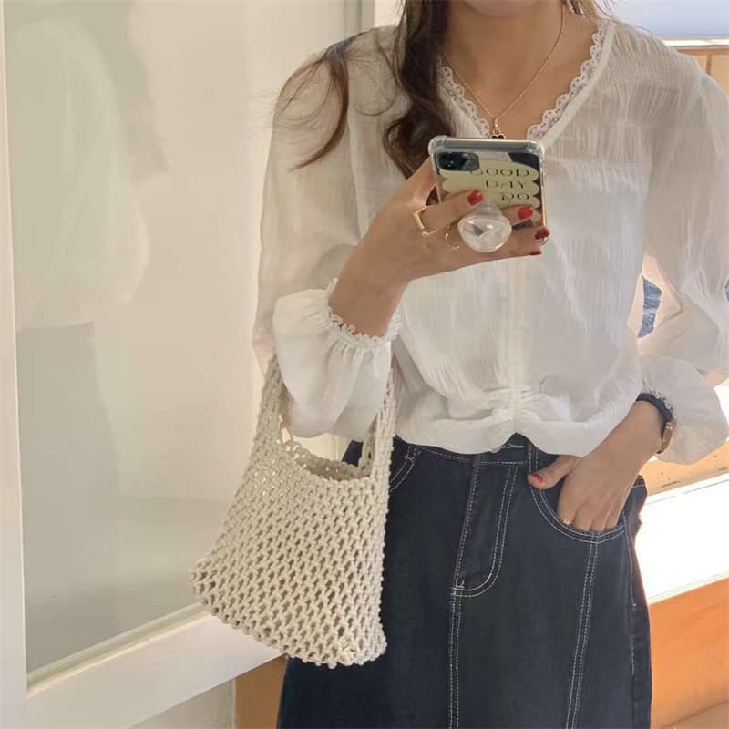 Woven small clutch bag, beach wrist bag, DIY 4