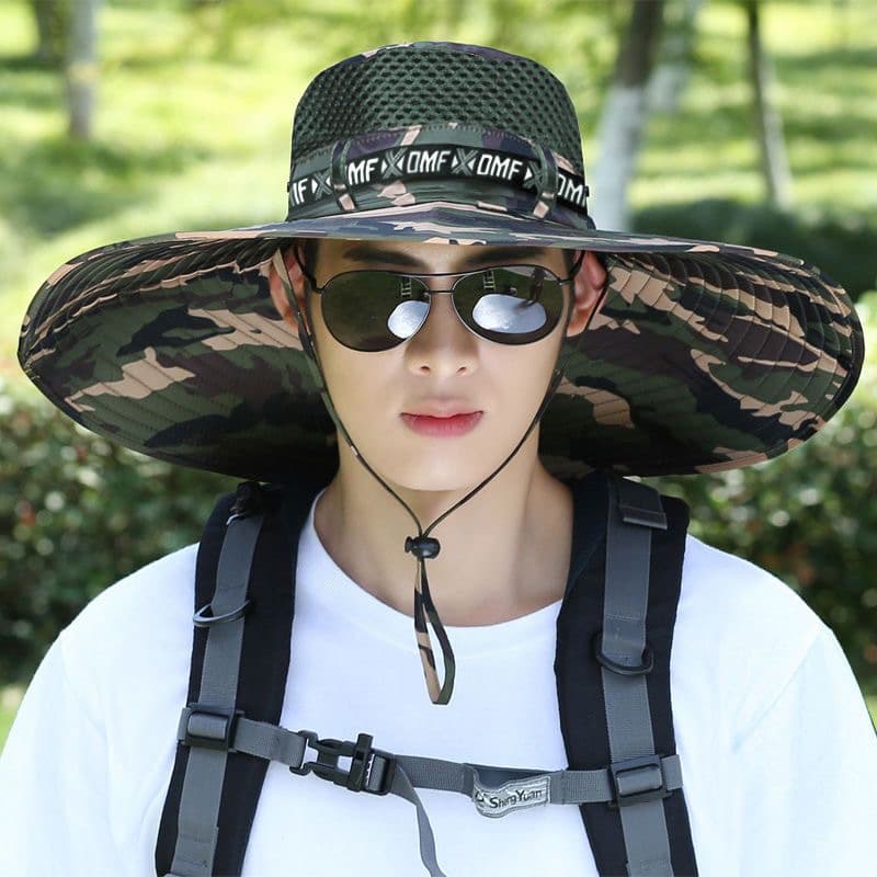 Foldable summer travel men's fresh cute sun hat outside climbing solar-powered 3
