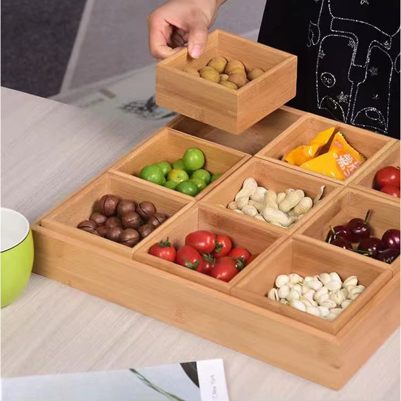 Zhumu Creative Dry Fruit Drive Nut Candy Snacks Nine Palace Tableware Hot Pot Hotel Vegetable Display Box 4