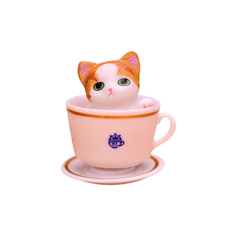 Small tea cup, doll, minifigure with accessories, table nail decoration, kitten, cat, internet celebrity 5