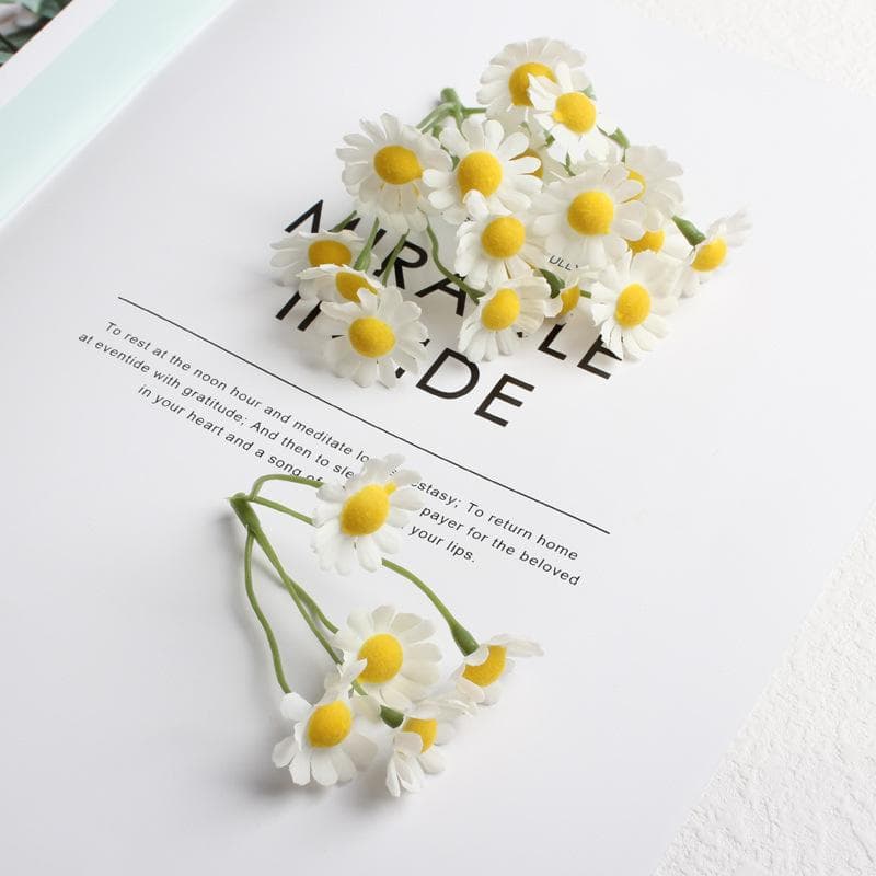 Simulation little daisy flower DIY manual accessories decorate 5 chrysanthemum fake flower home decoration ornaments 2