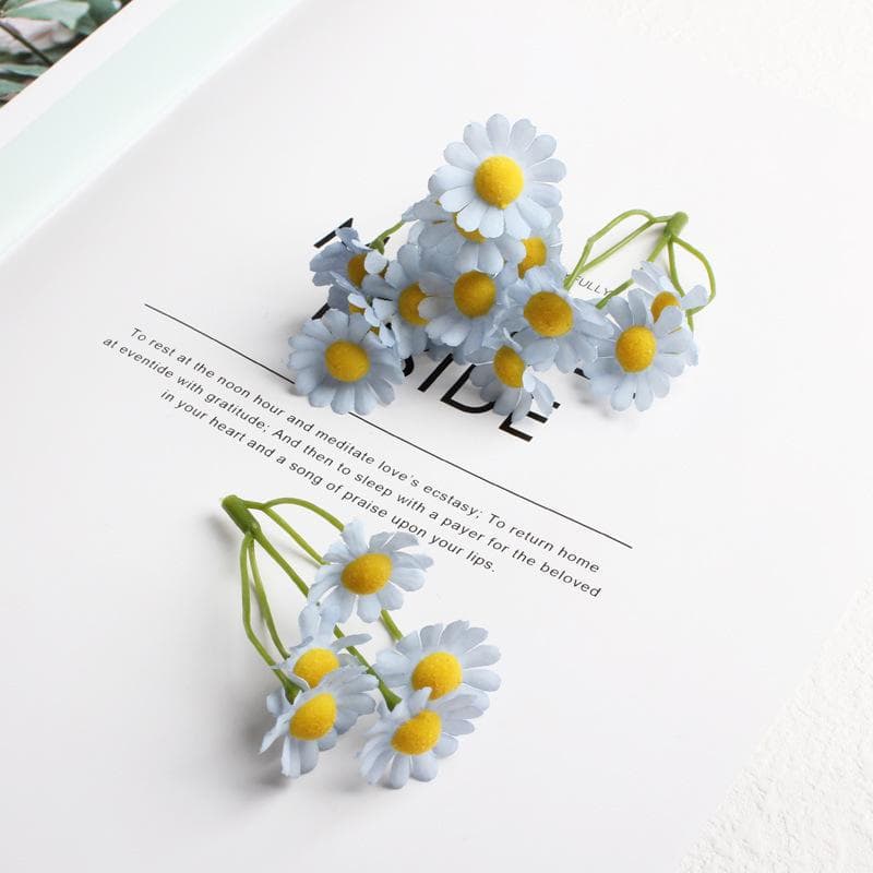 Simulation little daisy flower DIY manual accessories decorate 5 chrysanthemum fake flower home decoration ornaments 3