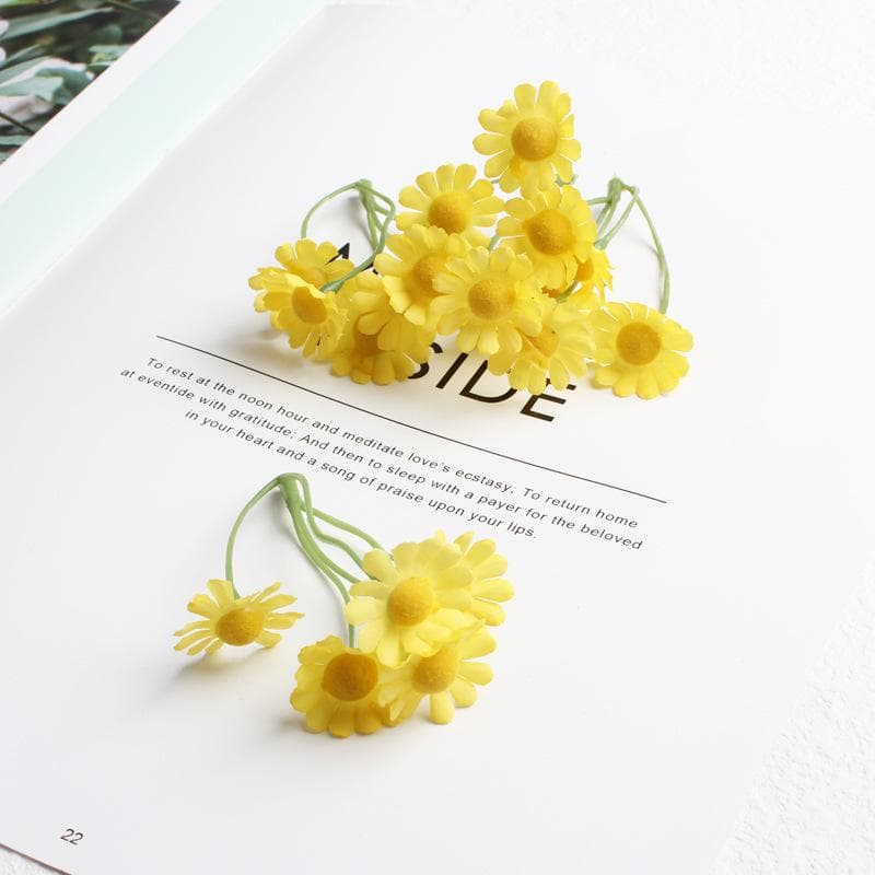 Simulation little daisy flower DIY manual accessories decorate 5 chrysanthemum fake flower home decoration ornaments 4