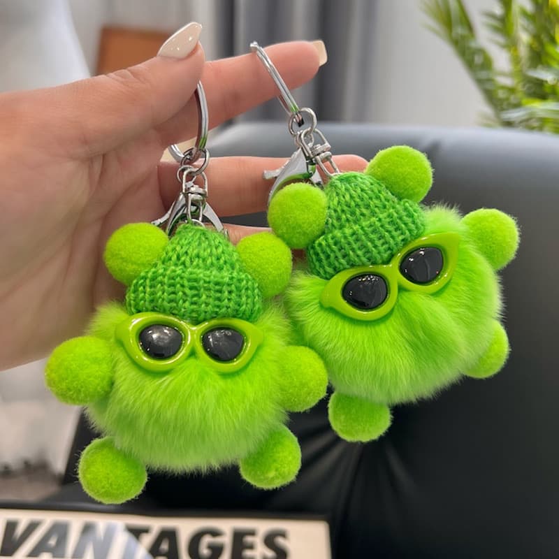 Plush pendant, cartoon car keys, key bag, card holder, doll, keychain 2
