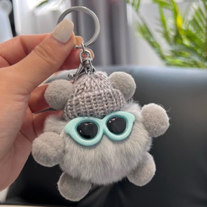 Plush pendant, cartoon car keys, key bag, card holder, doll, keychain 4