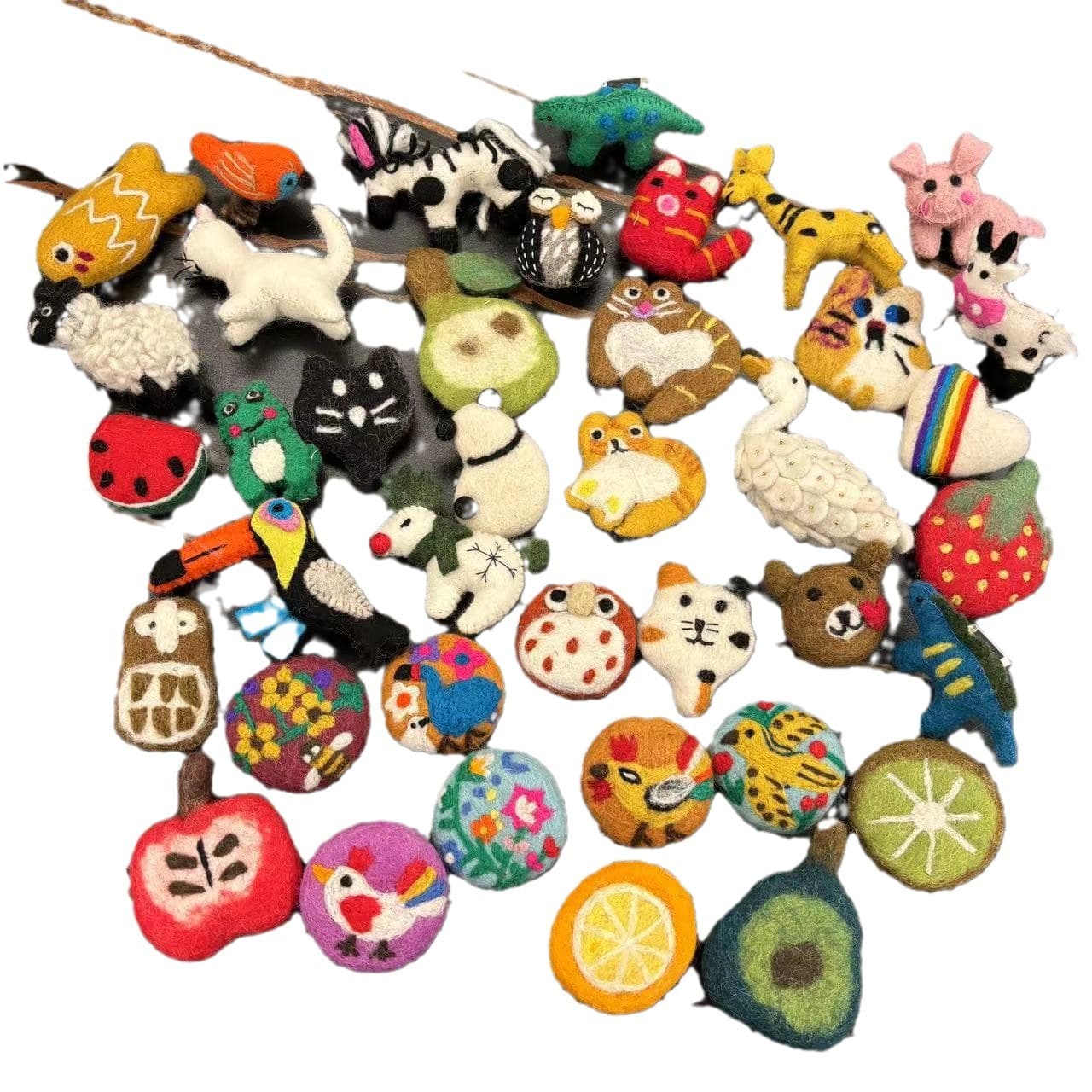 Wool felt handmade, cartoon cute brooch, accessory, cat 5
