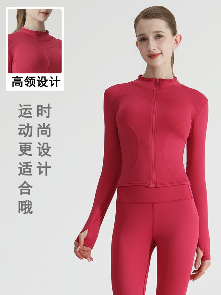 Autumn quick dry sports jacket, fitted yoga clothing for gym, tight 2