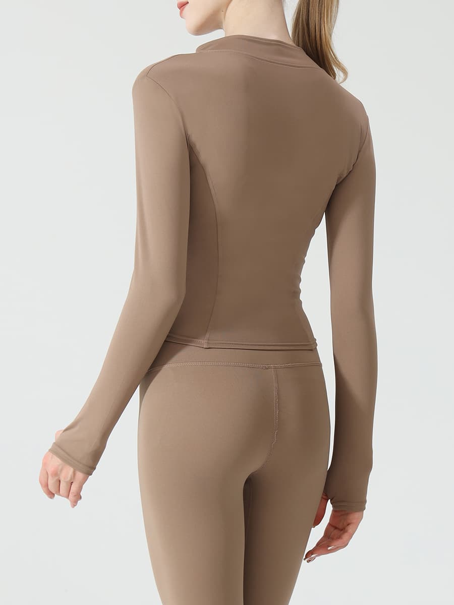 Autumn quick dry sports jacket, fitted yoga clothing for gym, tight 3