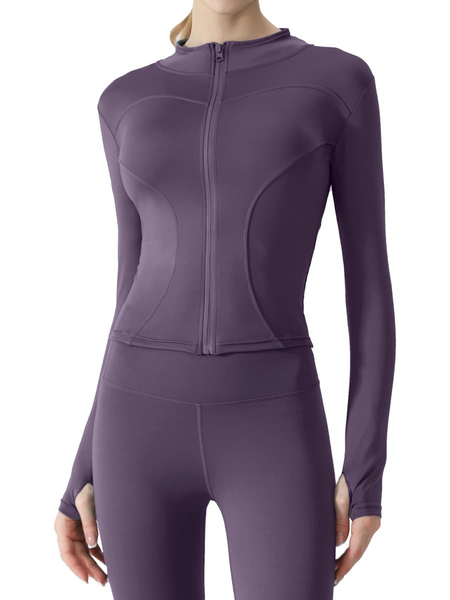 Autumn quick dry sports jacket, fitted yoga clothing for gym, tight 5