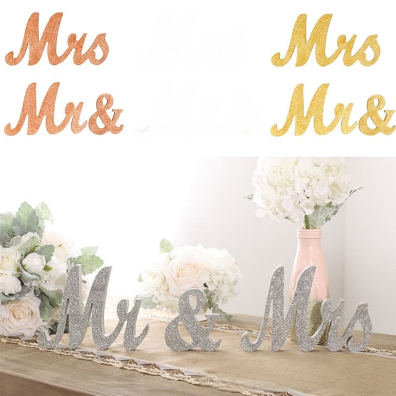 MR&MRS wooden English letter ornaments wedding wedding ornaments props logo wooden letters 3