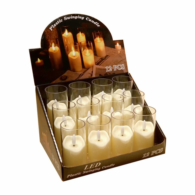 Electronic transparent beige candle 5