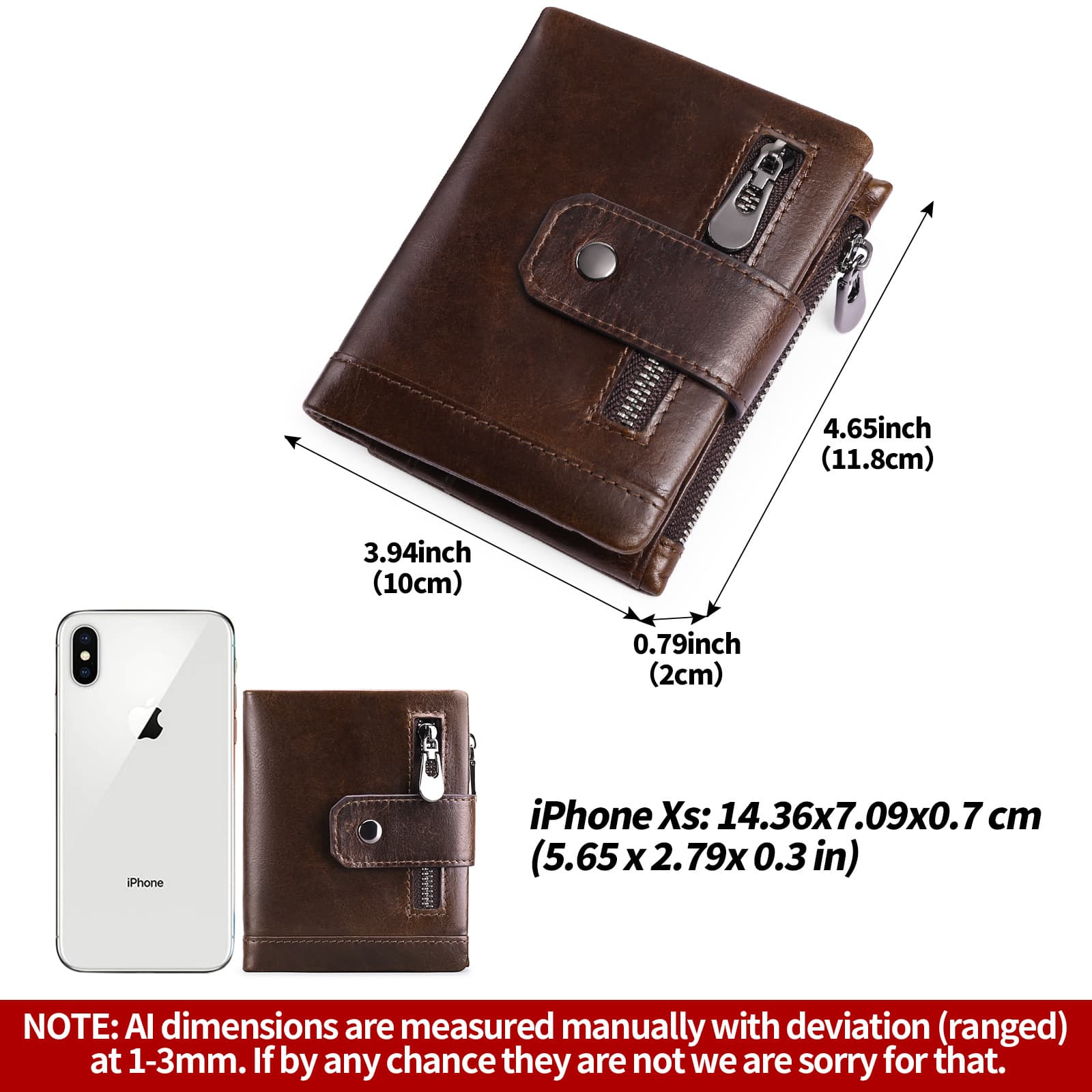 Men's retro wallet, genuine leather, anti-theft 2