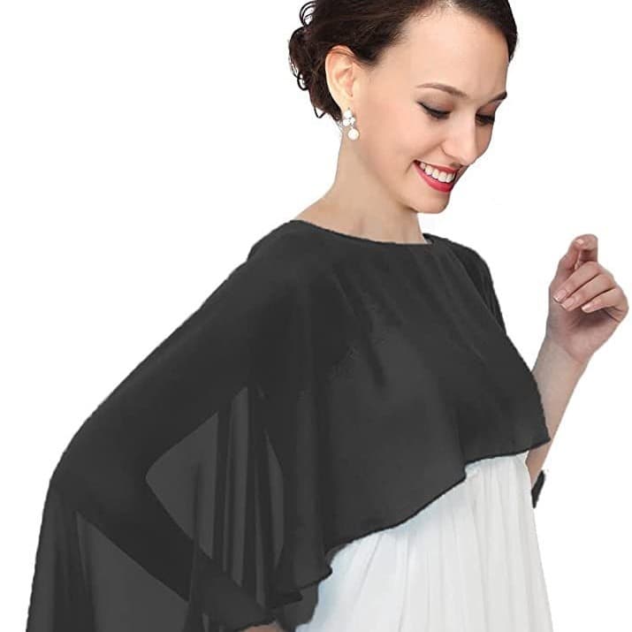 Evening dress, cloak, thin shiffon trench coat, solid color breathable scarf, European style, sun protection 3