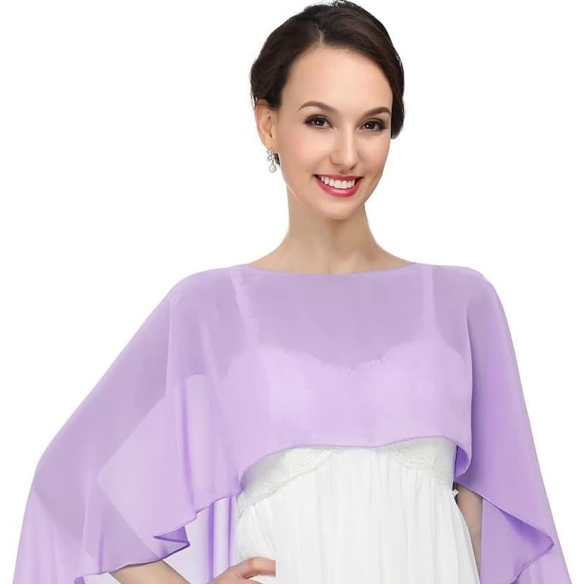 Evening dress, cloak, thin shiffon trench coat, solid color breathable scarf, European style, sun protection 5