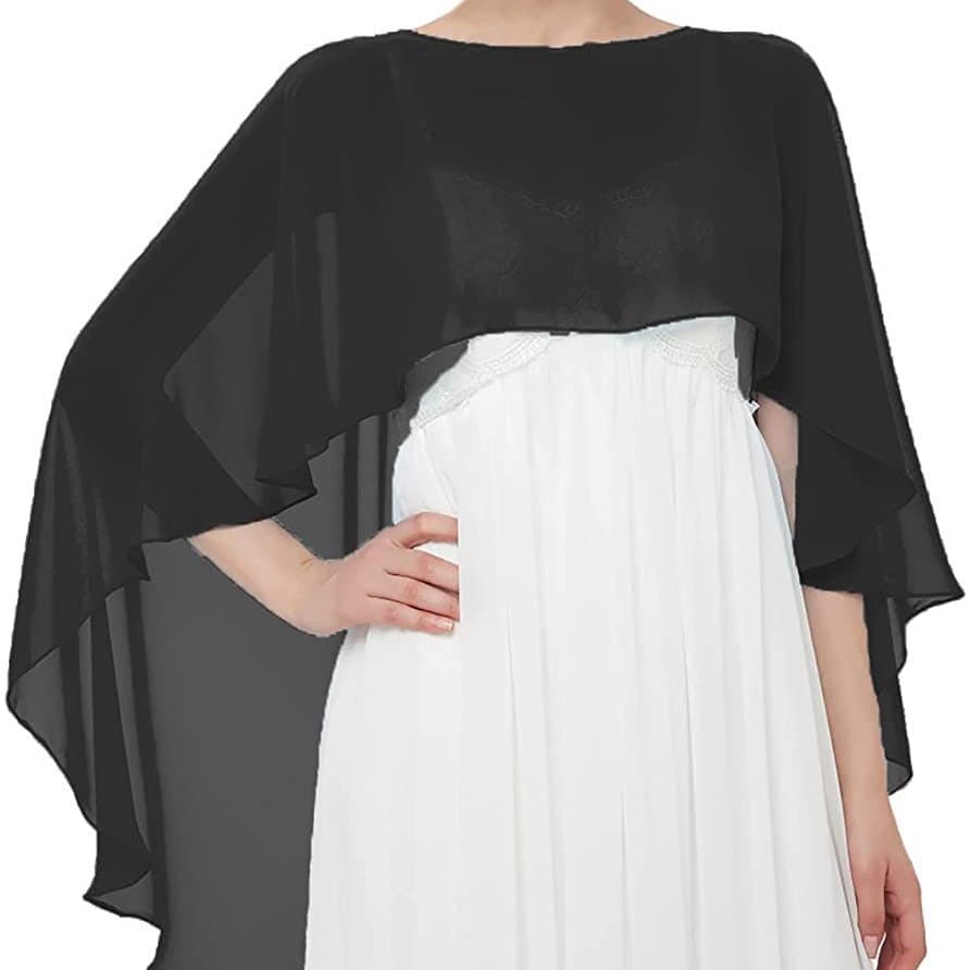 Evening dress, cloak, thin shiffon trench coat, solid color breathable scarf, European style, sun protection